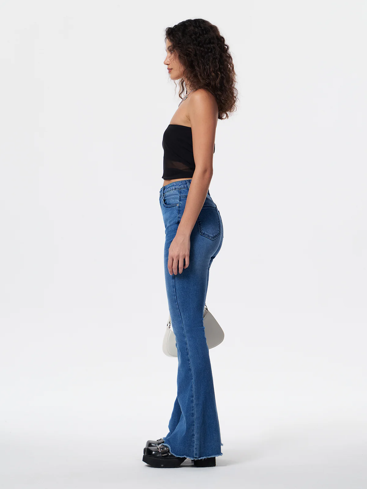 Washed Push Up Flare Leg Jeans - Image 6