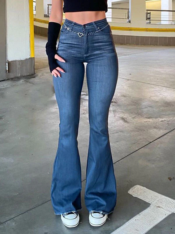 Washed Push Up Flare Leg Jeans - Image 7