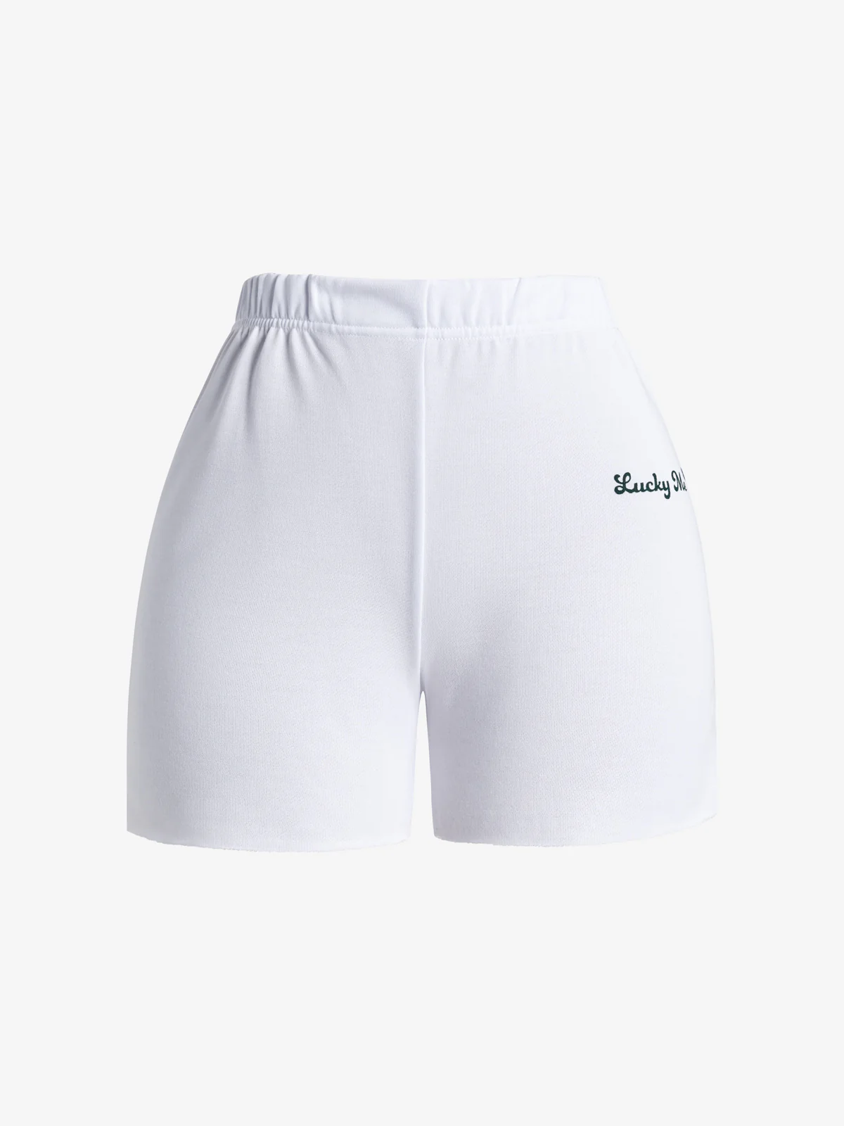 White Straight Leg Sweat Shorts