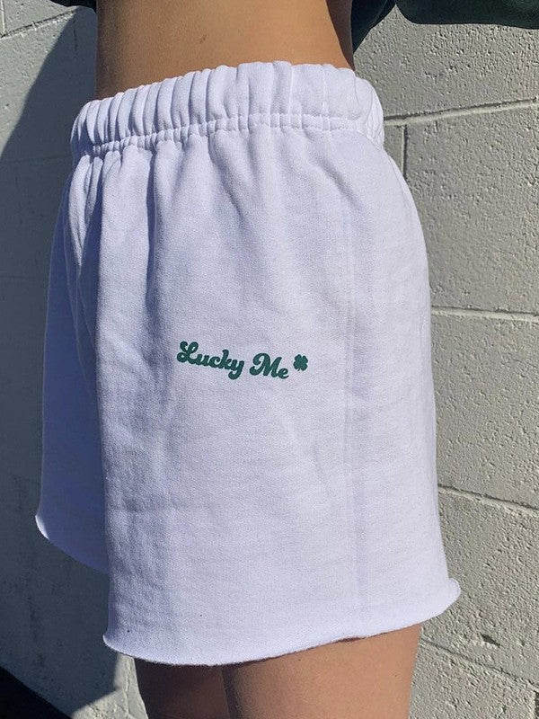 White Straight Leg Sweat Shorts - Image 2