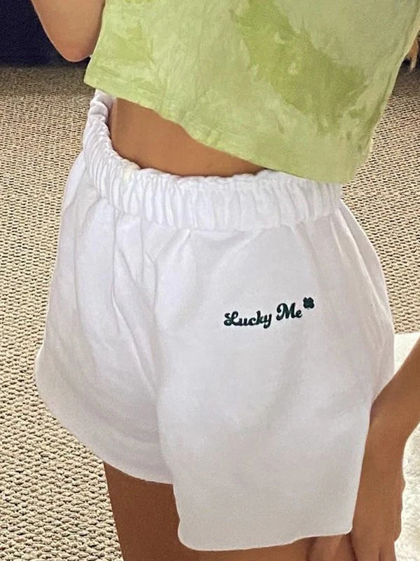 White Straight Leg Sweat Shorts - Image 3