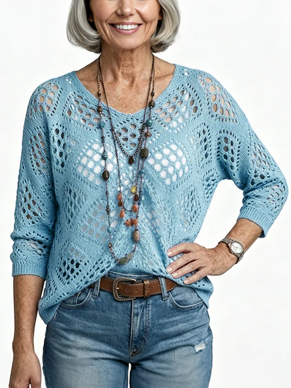 Women's Crochet Top with V-Neck - Image 15