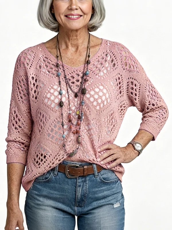 Women's Crochet Top with V-Neck - Image 16