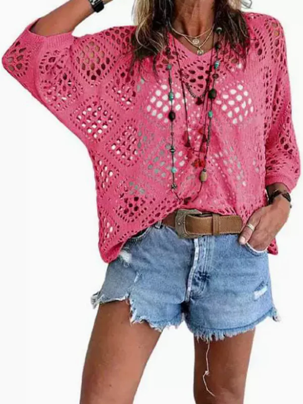 Women's Crochet Top with V-Neck - Image 18