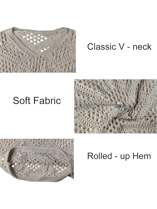 Women's Crochet Top with V-Neck - Image 4