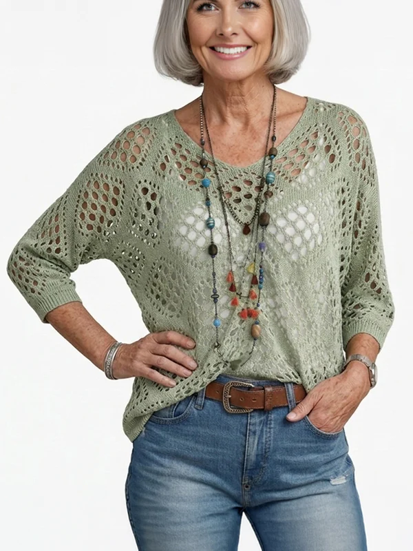 Women's Crochet Top with V-Neck - Image 7