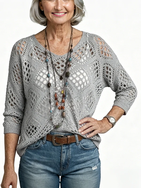 Women's Crochet Top with V-Neck - Image 9