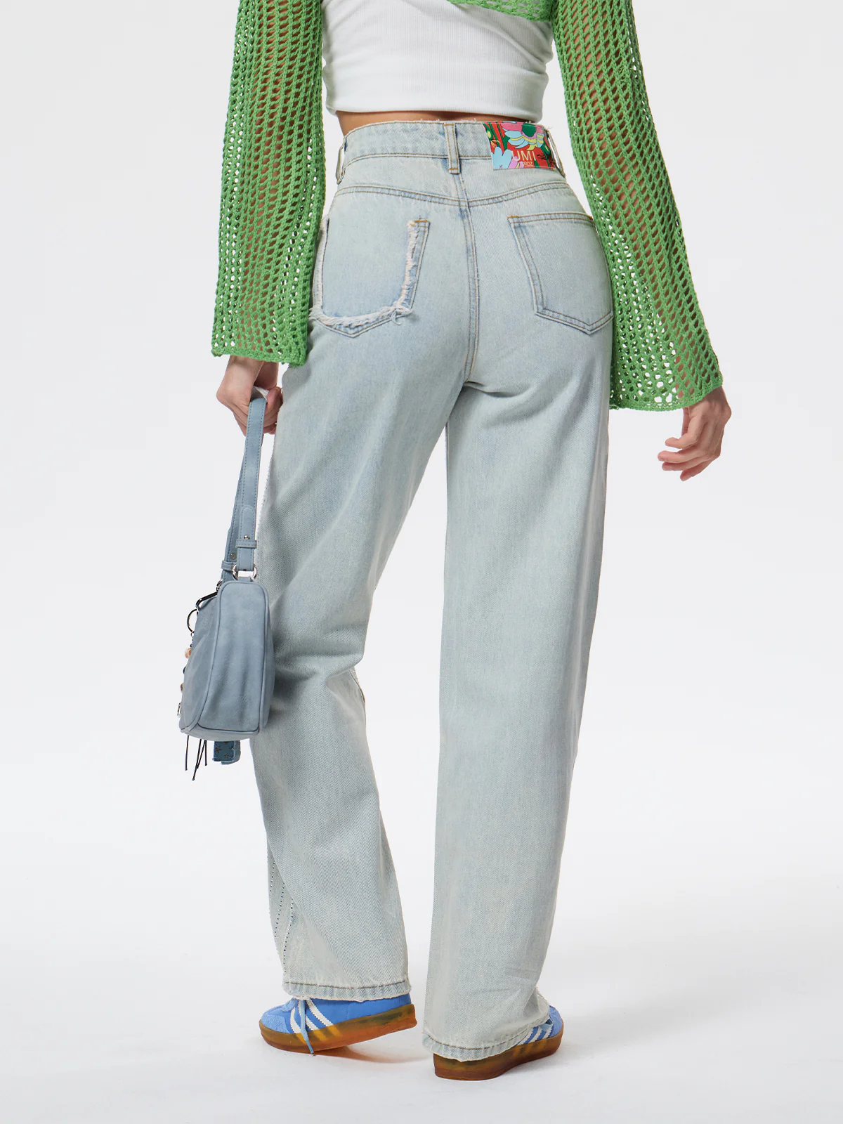 Women's light blue straight jeans - Image 2