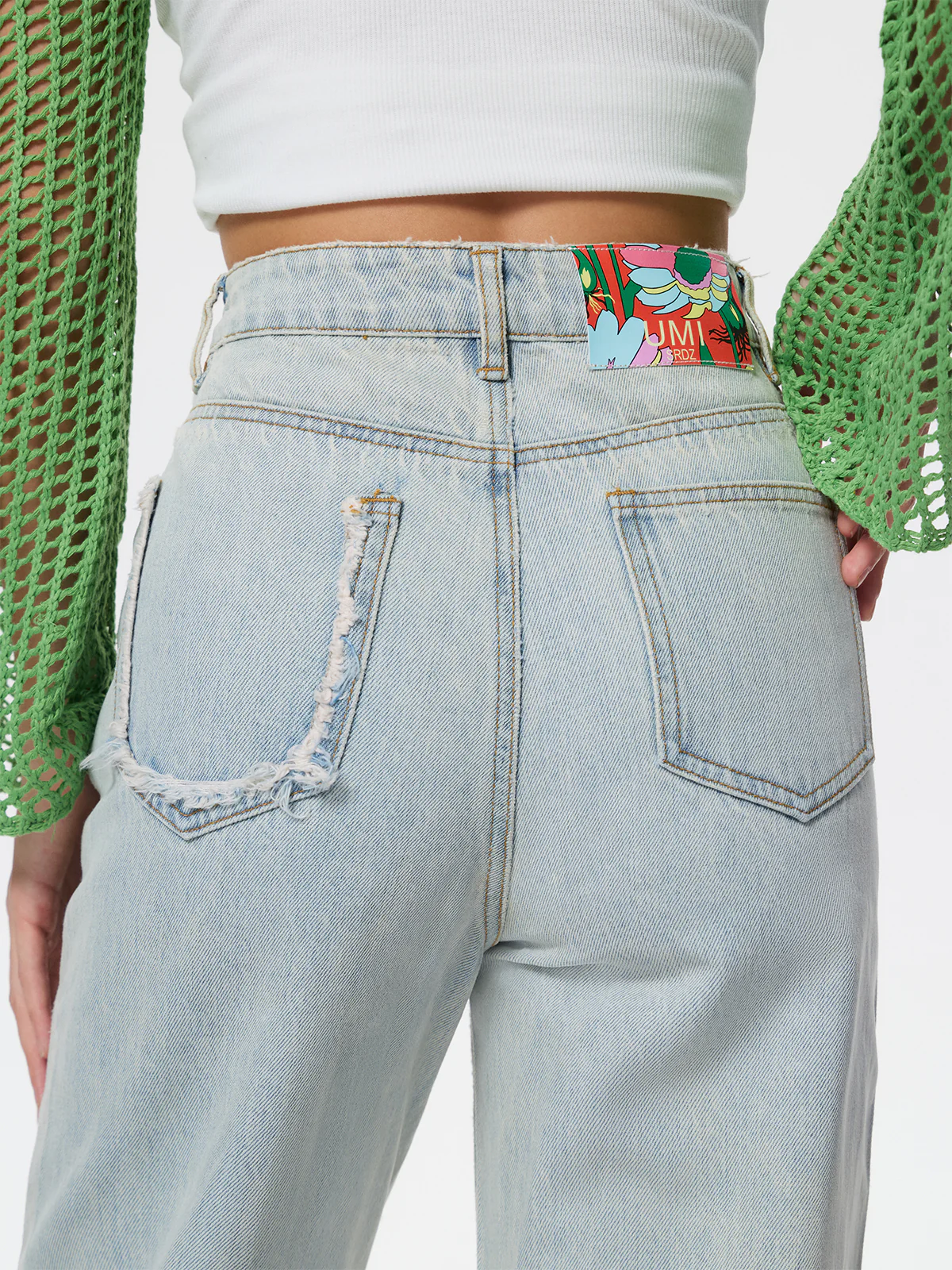 Women's light blue straight jeans - Image 3