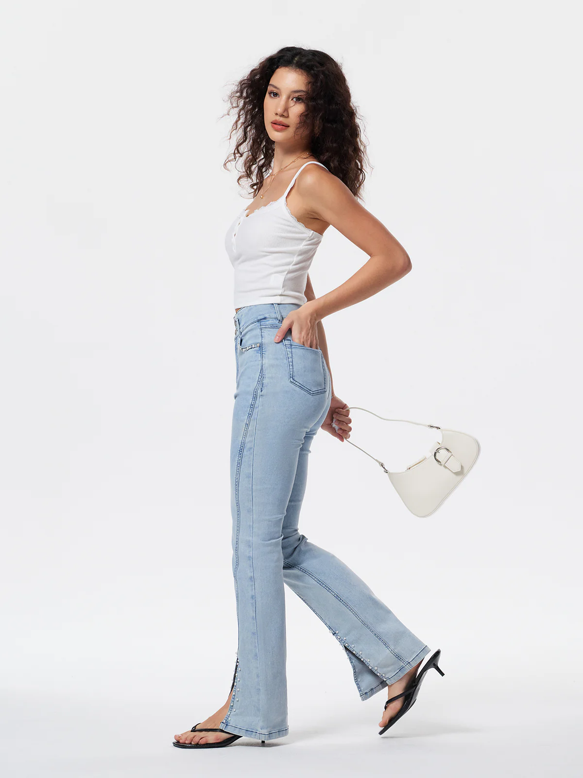 Women's Pearl Vintage Washed Jeans Bootcut Pearl - Image 3
