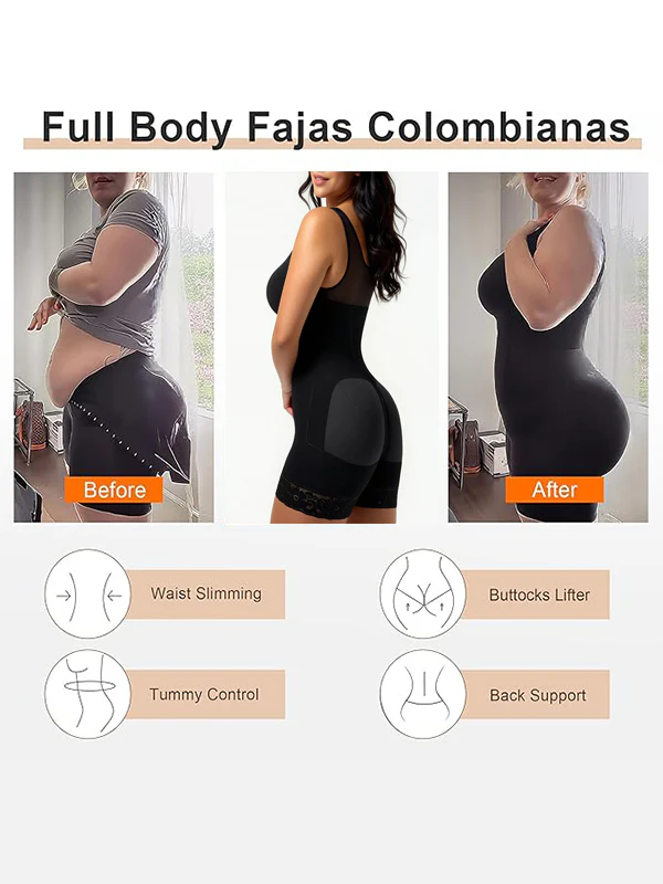 Women's built-in bra shapewear with zipper crotch - Image 2
