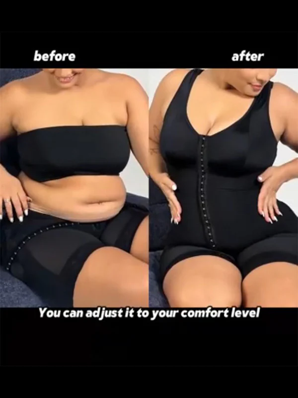 Women's built-in bra shapewear with zipper crotch - Image 3