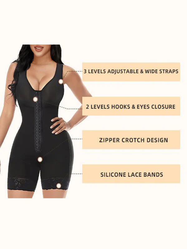 Women's built-in bra shapewear with zipper crotch - Image 9