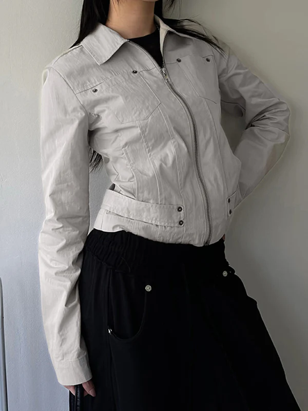 Workwear-Style Basic Solid Colours Jacket - Image 4