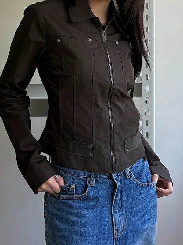 Workwear-Style Basic Solid Colours Jacket - Image 7