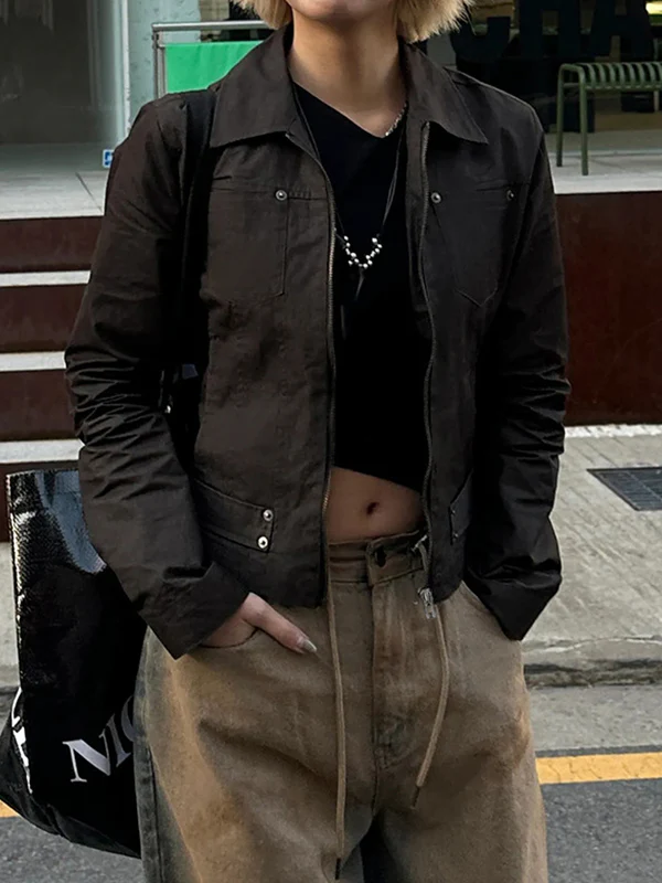 Workwear-Style Basic Solid Colours Jacket - Image 8