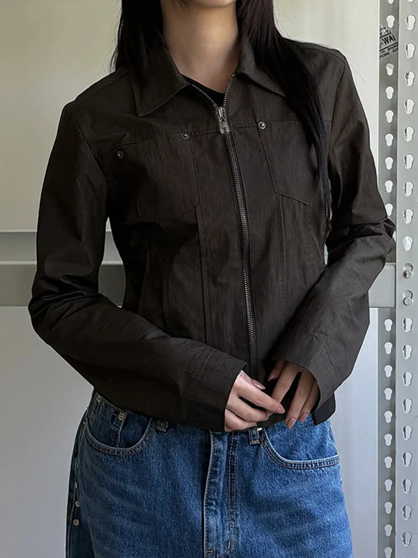 Workwear-Style Basic Solid Colours Jacket - Image 9