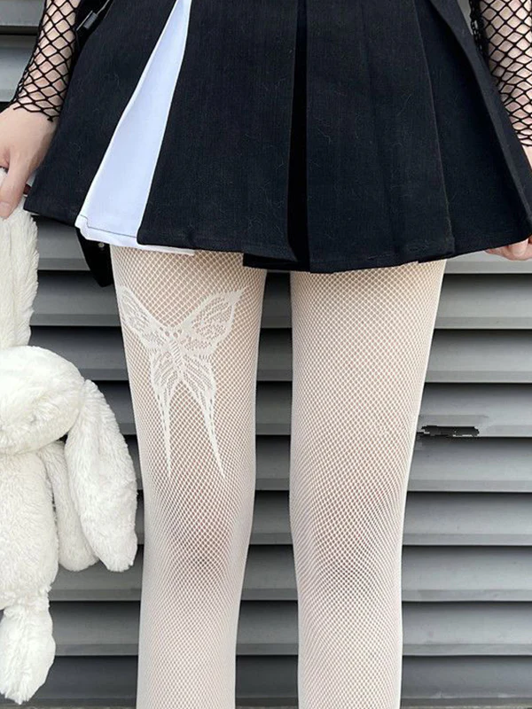 Y2K Butterfly Fishnet Tights - Image 2