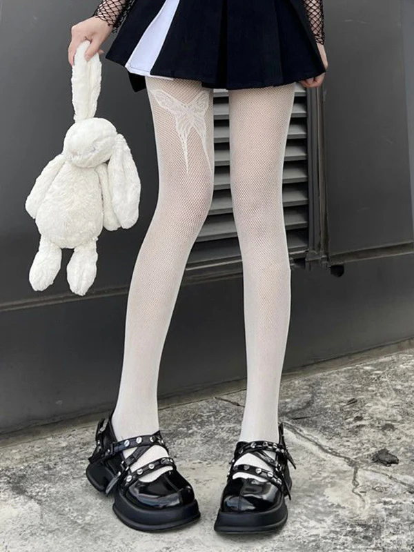 Y2K Butterfly Fishnet Tights - Image 3