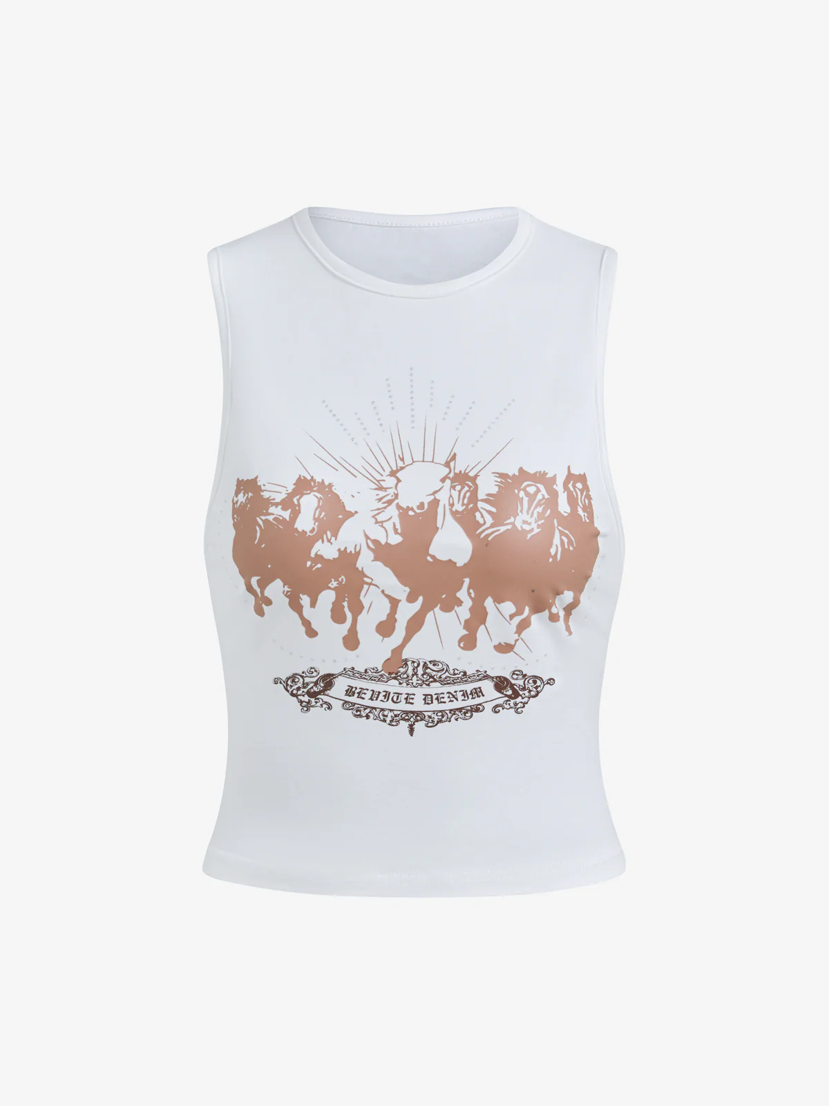 Y2K Spice Girls Music Festival Small Diamond Letter Print Cropped Tank Top
