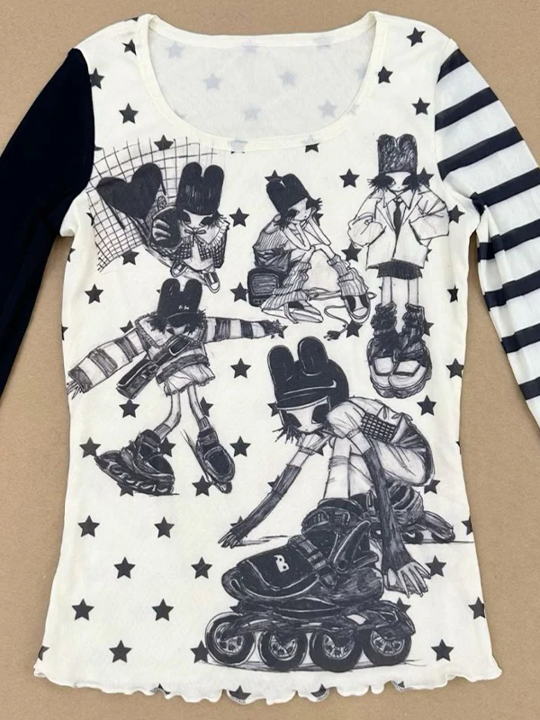 Y2K Star Stripe Long Sleeve - Image 2