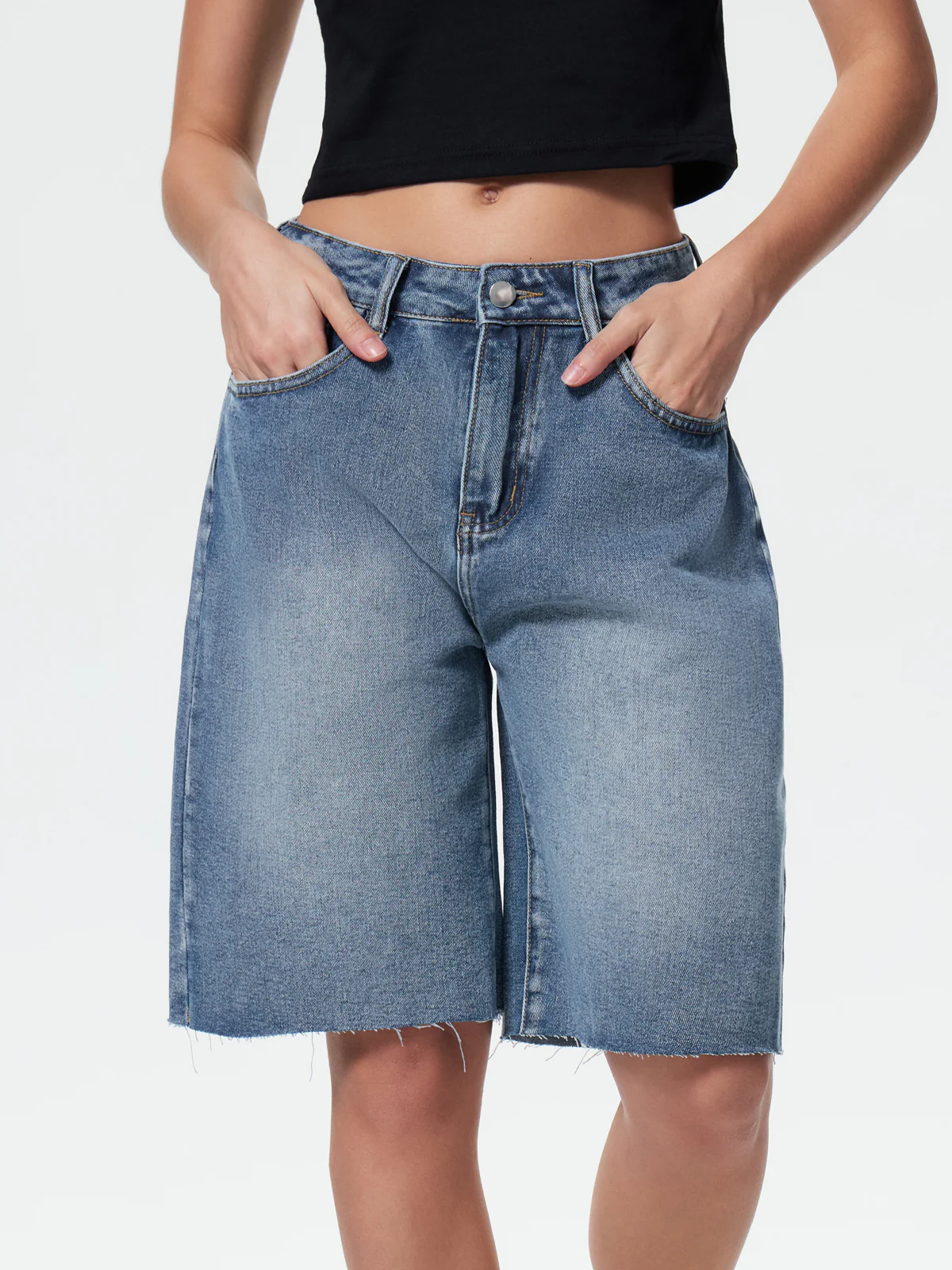 Y2K Vintage Slant Pocket Denim Shorts