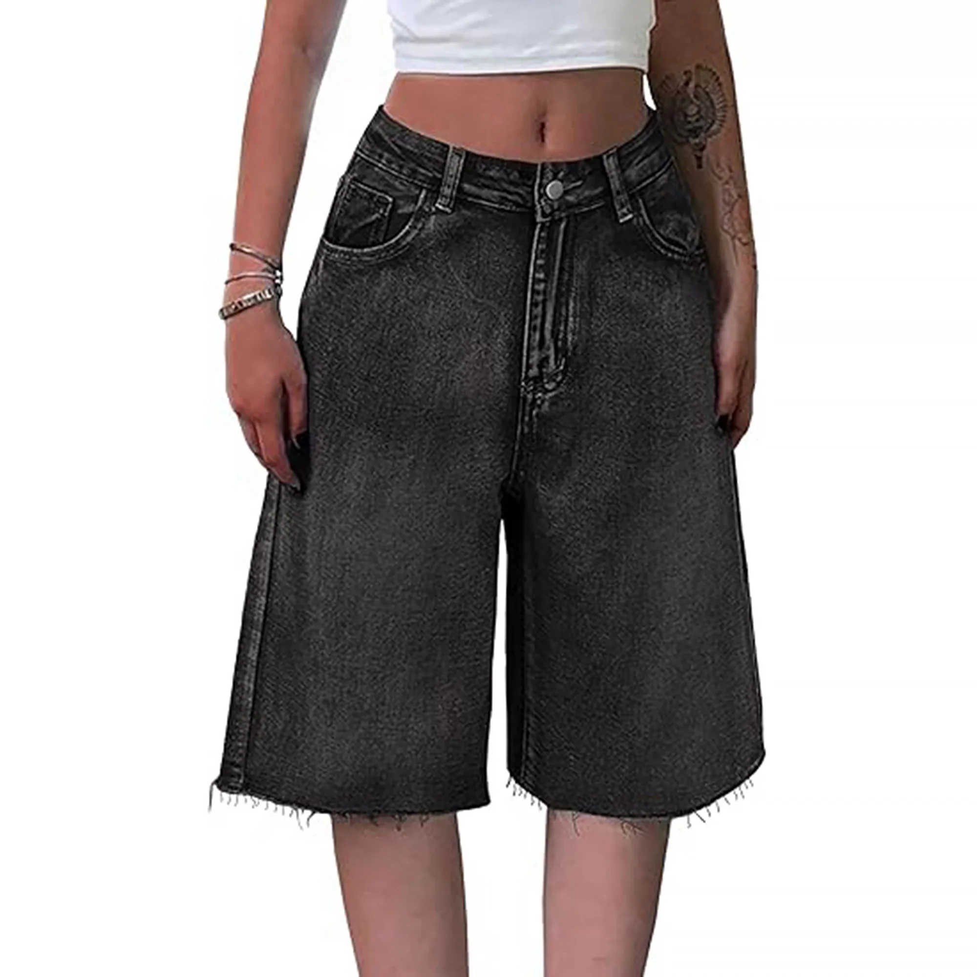 Y2K Vintage Slant Pocket Denim Shorts - Image 19