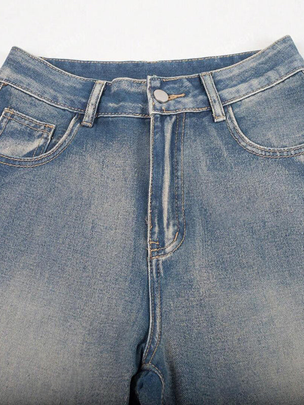Y2K Vintage Slant Pocket Denim Shorts - Image 9
